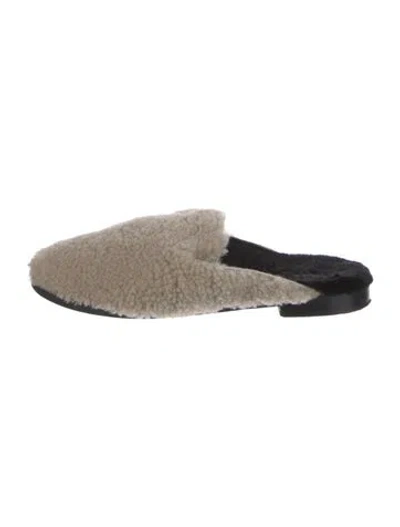 Pre-owned Avec Modération Fur Mules In Neutral