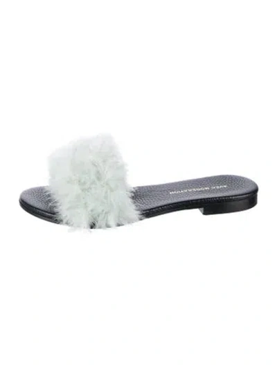 Pre-owned Avec Modération Leather Slides In Blue