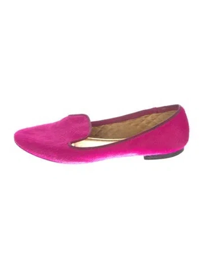 Pre-owned Avec Modération Ponyhair Loafers In Pink