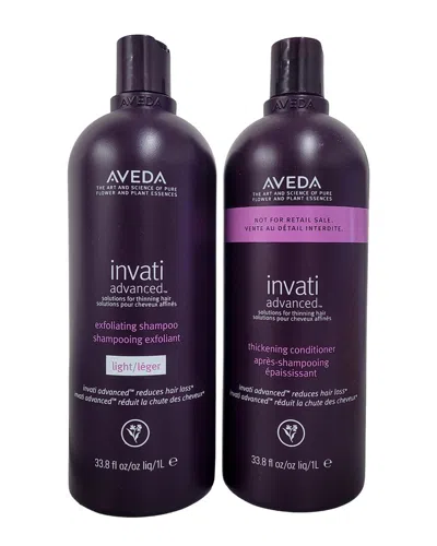 Aveda Unisex Invati Advanced Liter Light Exfoliating Shampoo & Conditioner In White