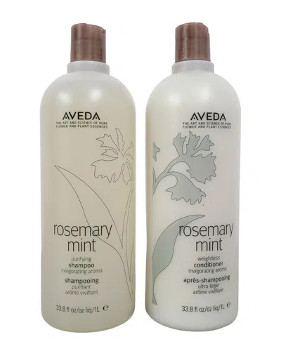 Aveda Unisex Rosemary Mint Shampoo & Conditioner Duo In White