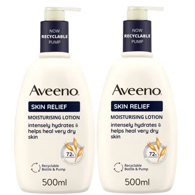 Aveeno Skin Relief Lotion Duo For Intense Hydration 1l Mega Bundle In White