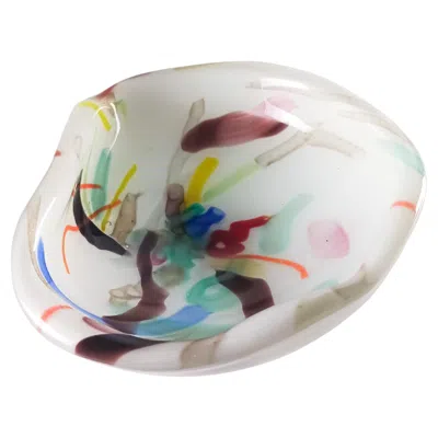 Pre-owned A.ve.m Murano Lattimo And Aventurine Glass Bowl Attributed To Fratelli Toso, 1960s In Gray