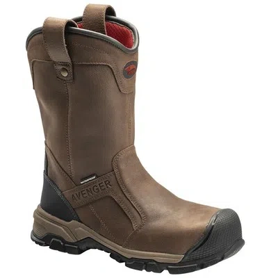 Pre-owned Avenger Men's 11" Ripsaw Alloy Toe Eh Pr Waterproof Wellington Work Boot Brown -
