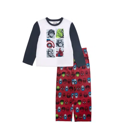 Avengers Kids' Big Boy Character Long Sleeve Long Leg, 2 Piece Set In Assorted