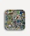 Avenida Home Bird In The Dunes Square Birch Wood Tray In Multi