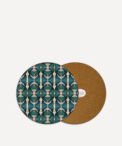 Avenida Home Blue Butterfly Round Placemats Set Of Four In Multi