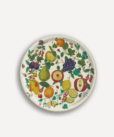 Avenida Home Jardin Gourmand Cream Round Tray In Multi