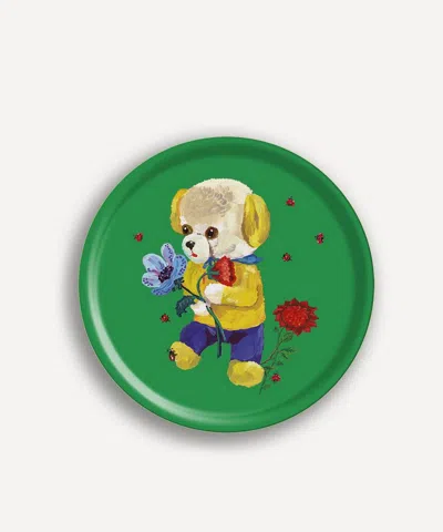 Avenida Home Teddy Round Tray In Green
