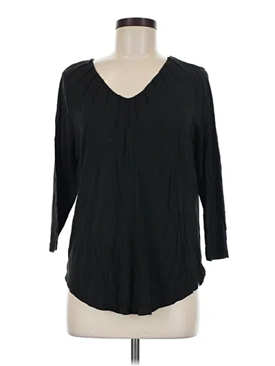 Pre-owned Aventura 3/4 Sleeve Top Black V-neck Tops