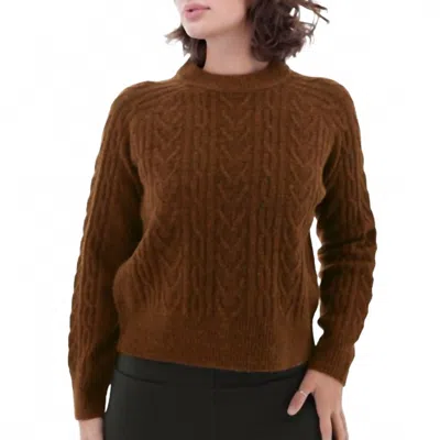 Aventura Castella Fisherman Pullover Sweater In Monks Robe In Brown
