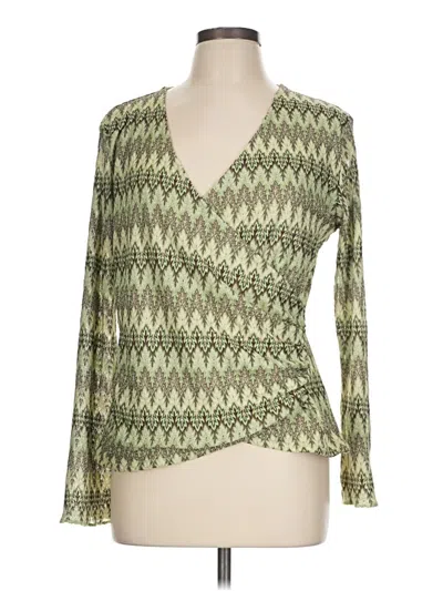 Pre-owned Aventura Long Sleeve Blouse In Green