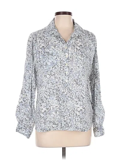 Pre-owned Aventura Long Sleeve Blouse In Silver
