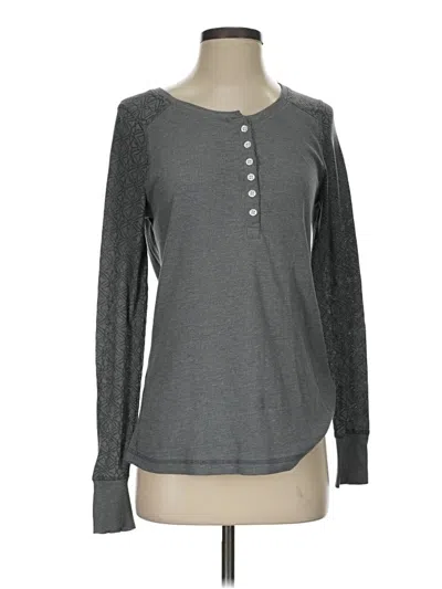 Pre-owned Aventura Long Sleeve Henley Shirt In Gray