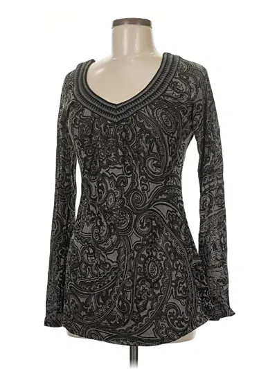 Pre-owned Aventura Long Sleeve Top Gray V Neck Tops