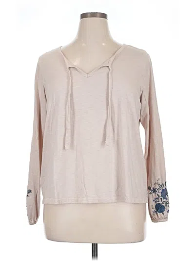 Pre-owned Aventura Long Sleeve Top Tan Cowl Neck Tops