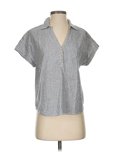 Pre-owned Aventura Short Sleeve Blouse In Gray