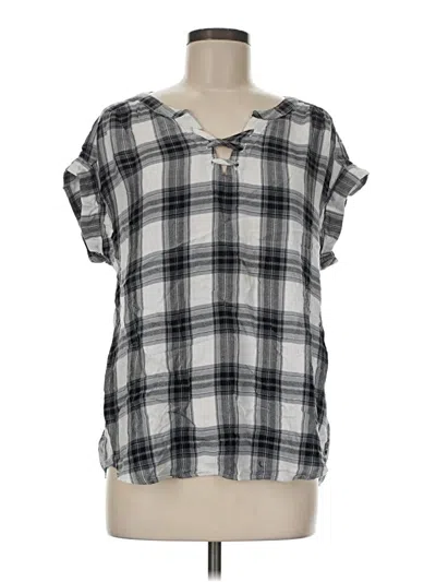 Pre-owned Aventura Short Sleeve Blouse In Gray