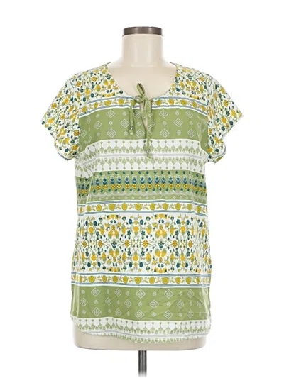 Pre-owned Aventura Short Sleeve Blouse In Green