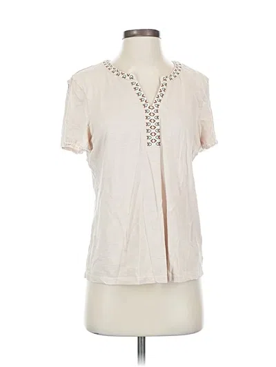 Pre-owned Aventura Short Sleeve Blouse In White