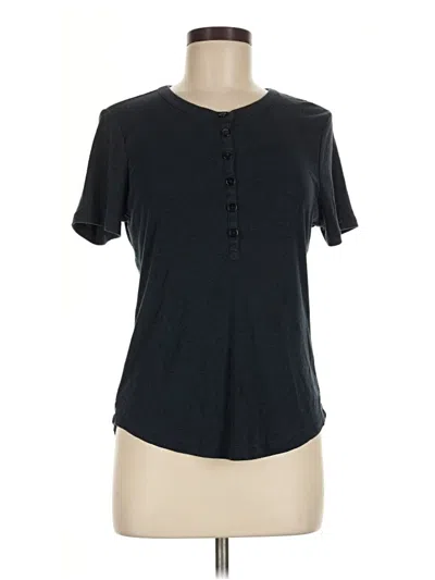Pre-owned Aventura Short Sleeve Henley Shirt In Black