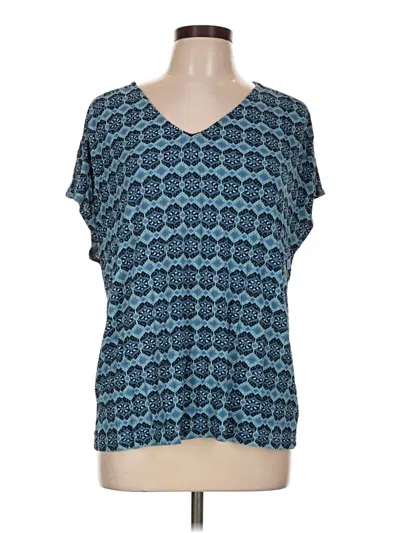 Pre-owned Aventura Short Sleeve Top Teal V-neck Tops