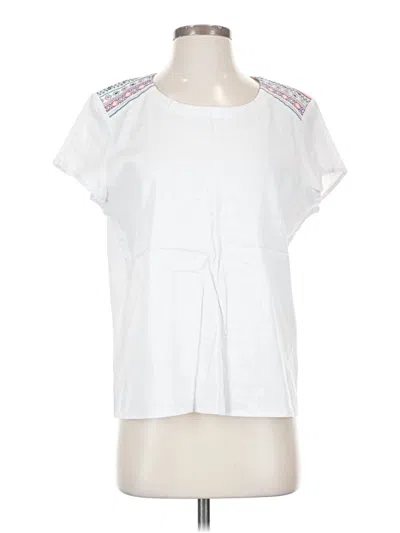 Pre-owned Aventura Short Sleeve Top White Crew Neck Tops