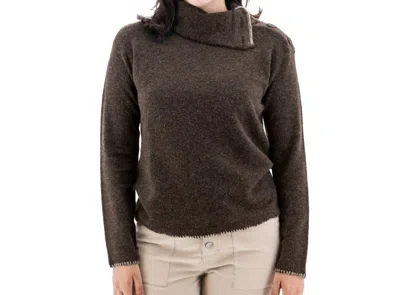 Aventura Solitude Button Collar Sweater In Chestnut In Pink