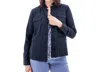 Aventura Temple Lightweight Utility Woven Button Front Jacket In Black Iris