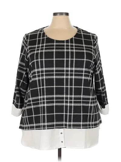 Pre-owned Avenue 3/4 Sleeve Blouse In Black