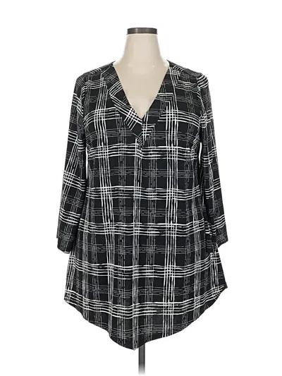 Pre-owned Avenue 3/4 Sleeve Blouse In Black