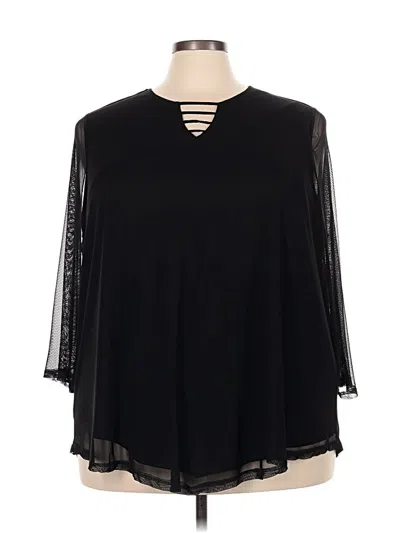 Pre-owned Avenue 3/4 Sleeve Blouse In Black