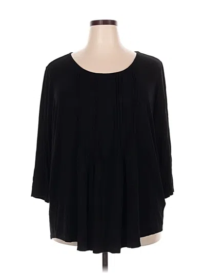 Pre-owned Avenue 3/4 Sleeve Blouse In Black