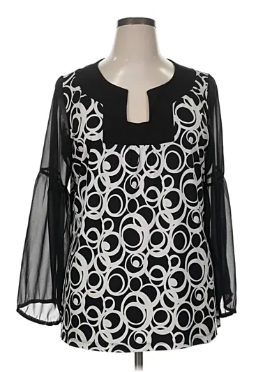Pre-owned Avenue 3/4 Sleeve Blouse In Black