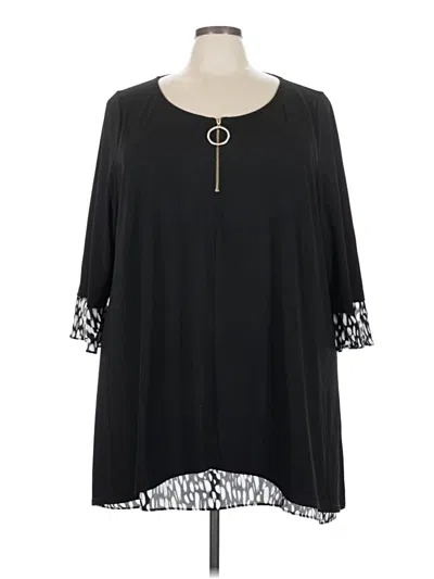 Pre-owned Avenue 3/4 Sleeve Blouse In Black