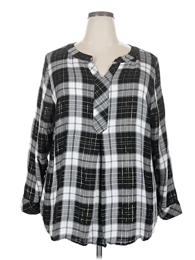 Pre-owned Avenue 3/4 Sleeve Blouse In Black