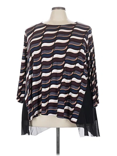 Pre-owned Avenue 3/4 Sleeve Blouse In Black