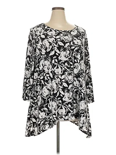 Pre-owned Avenue 3/4 Sleeve Blouse In Black