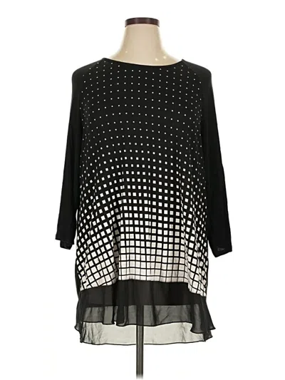 Pre-owned Avenue 3/4 Sleeve Blouse In Black