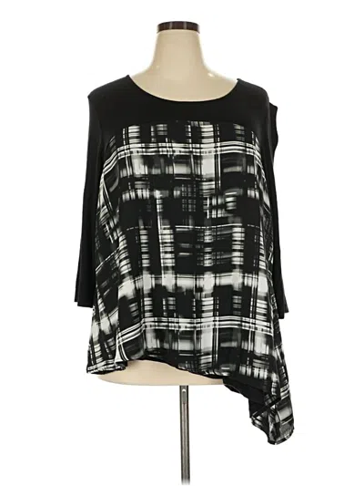 Pre-owned Avenue 3/4 Sleeve Blouse In Black