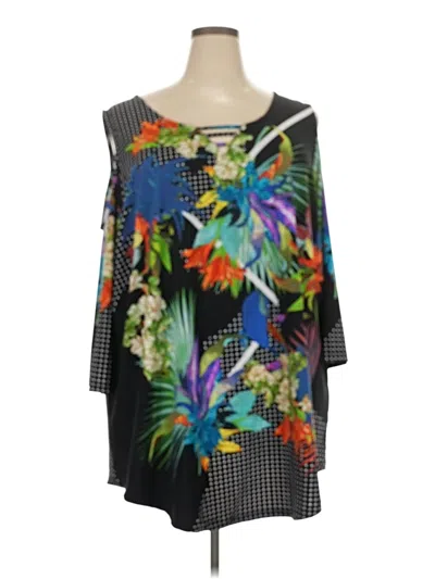 Pre-owned Avenue 3/4 Sleeve Blouse In Black