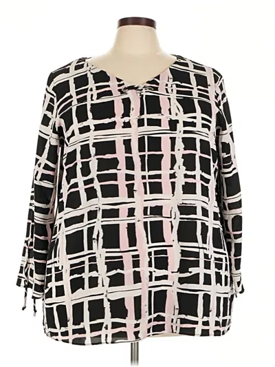 Pre-owned Avenue 3/4 Sleeve Blouse In Black