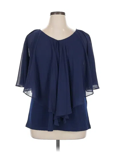 Pre-owned Avenue 3/4 Sleeve Blouse In Blue