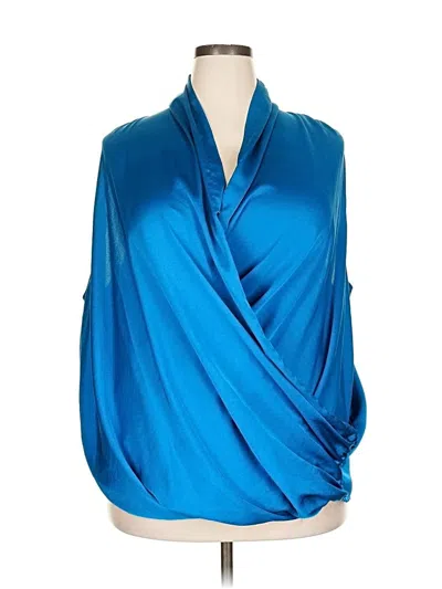 Pre-owned Avenue 3/4 Sleeve Blouse In Blue