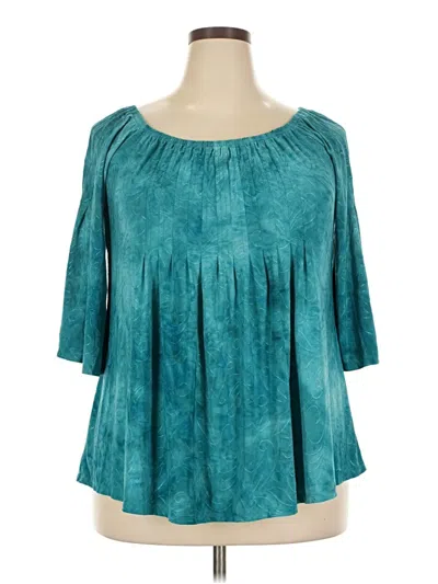 Pre-owned Avenue 3/4 Sleeve Blouse In Blue