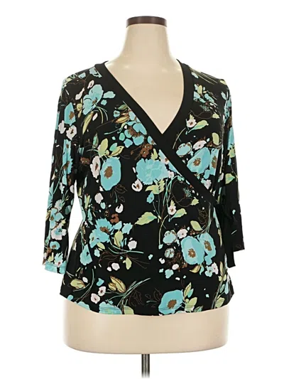 Pre-owned Avenue 3/4 Sleeve Blouse In Blue