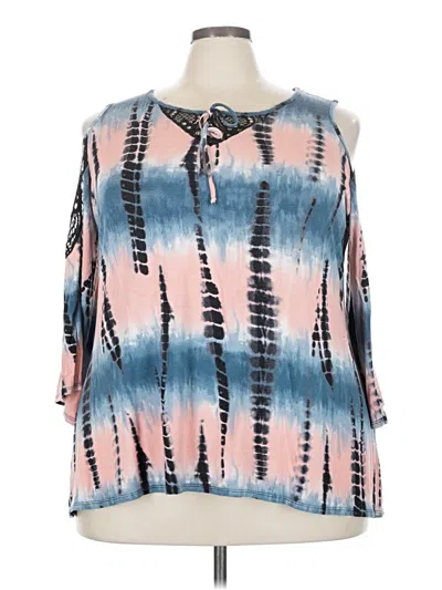 Pre-owned Avenue 3/4 Sleeve Blouse In Blue