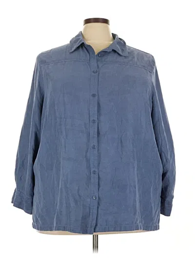 Pre-owned Avenue 3/4 Sleeve Blouse In Blue