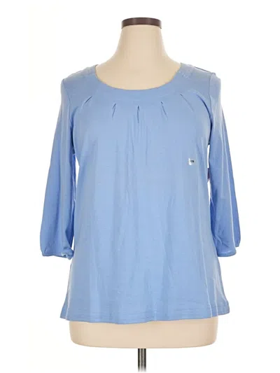 Pre-owned Avenue 3/4 Sleeve Blouse In Blue
