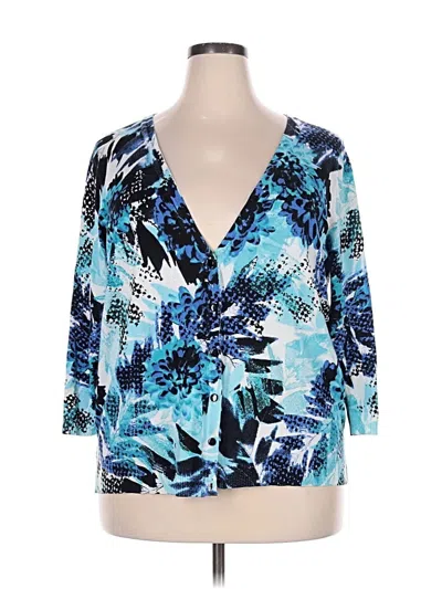 Pre-owned Avenue 3/4 Sleeve Blouse In Blue